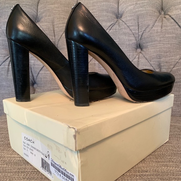 Black Coach Heels -worn once! Excellent condition - Picture 1 of 7